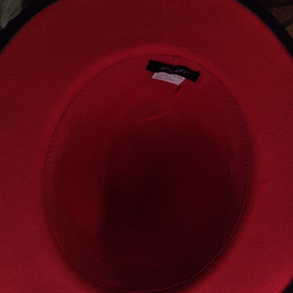 Two Tone Red Bottom Wide Brim